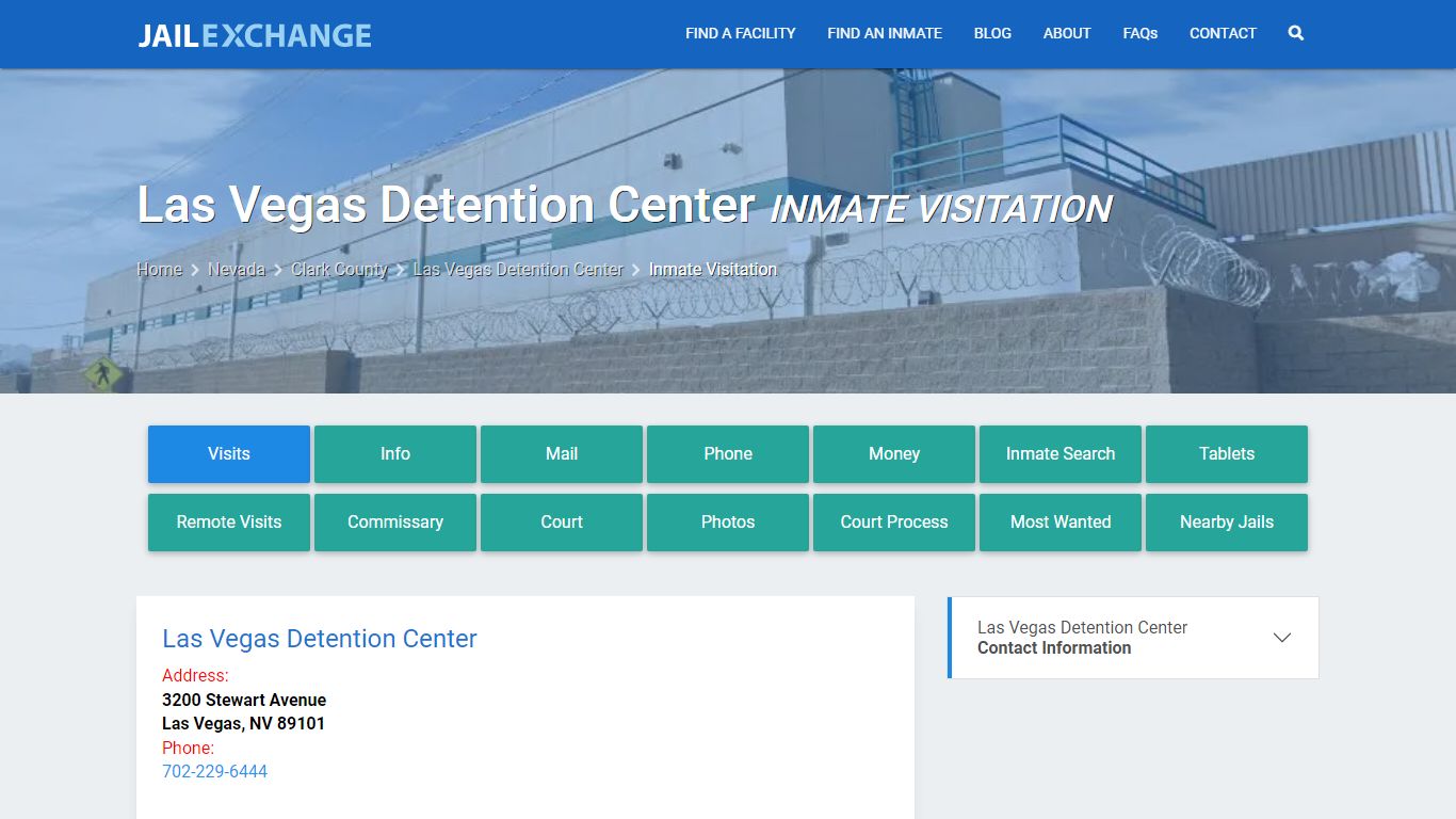 Inmate Visitation - Las Vegas Detention Center, NV - Jail Exchange